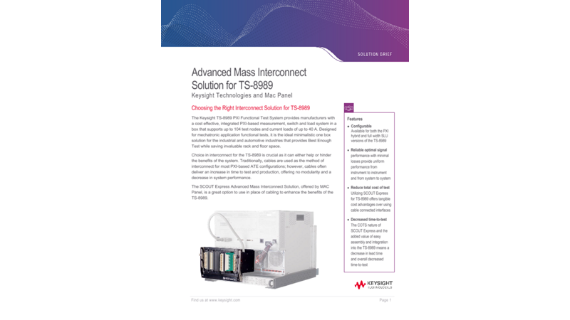 Advanced Mass Interconnect Solution for TS-8989